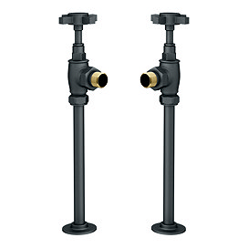 Chatsworth Anthracite Angled Art Deco Radiator Valves