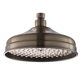 Chatsworth Antique Brass 8" Shower Head with Swivel Joint Large Image