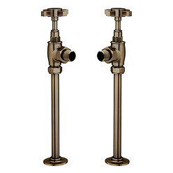 Chatsworth Antique Brass Angled Art Deco Radiator Valves