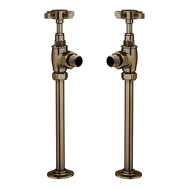 Chatsworth Antique Brass Angled Art Deco Radiator Valves