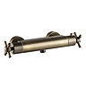 Chatsworth Antique Brass Crosshead Bottom Outlet Thermostatic Bar Shower Valve Large Image