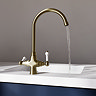 Chatsworth Antique Brass Dual-Lever Traditional Kitchen Tap
