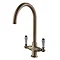 Chatsworth Antique Brass Dual-Lever Traditional Kitchen Tap Large Image
