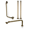 Chatsworth Antique Brass Roll Top Bath Waste with Fixed Height Bath Tap Standpipes