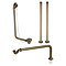 Chatsworth Antique Brass Roll Top Bath Waste with Fixed Height Bath Tap Standpipes