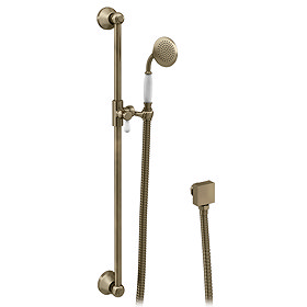 Chatsworth Antique Brass Shower Slide Rail Kit Large Image