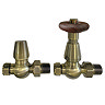 Chatsworth Antique Brass Thermostatic Straight Radiator Valves - Energy Saving