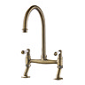 Chatsworth Antique Brass Traditional Bridge Lever Kitchen Tap  Profile Large Image