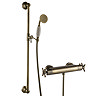 Chatsworth Antique Brass Traditional Crosshead Shower Bar Valve + Slider Rail Kit  Feature Large Ima