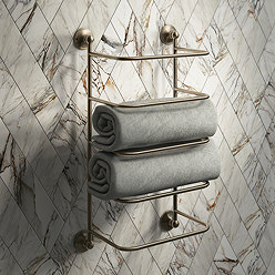 Chatsworth Antique Brass Traditional Towel Stacker