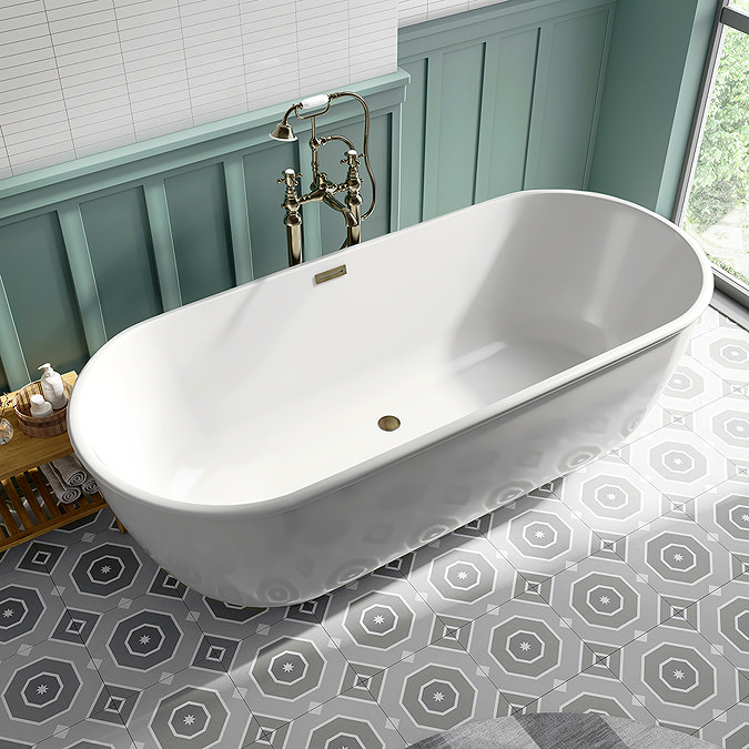 Chatsworth Antique Brass & White Complete Bathroom Suite