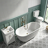 Chatsworth Antique Brass & White Complete Bathroom Suite