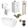 Chatsworth Antique Brass & White Complete Bathroom Suite