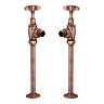 Chatsworth Antique Copper Angled Art Deco Radiator Valves