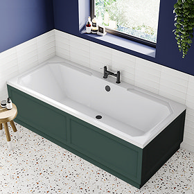 Chatsworth Art Deco 1800 x 800 Double Ended Bath + Green Panels