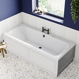 Chatsworth Art Deco 1800 x 800 Double Ended Bath + White Panels