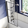 Chatsworth Matt Black Grid Bath Screen with Art Deco Single Ended Bath