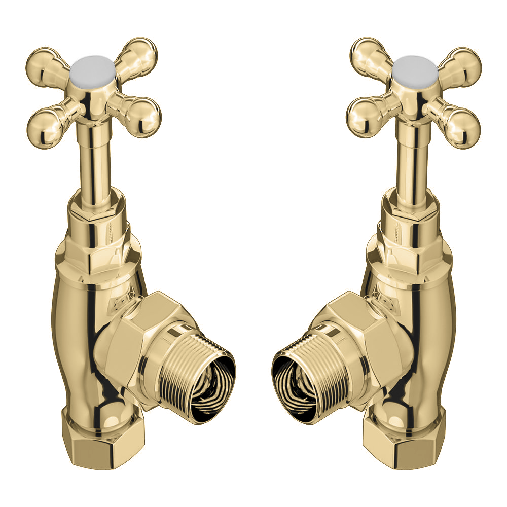 Chatsworth Ashford Gold Angled Traditional Radiator Valves Victorian
