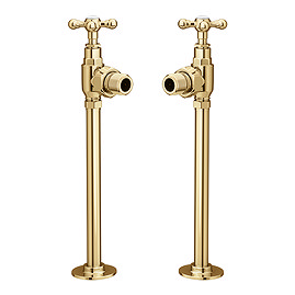 Chatsworth Ashford Gold Angled Traditional Radiator Valves