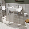 Chatsworth Basin Washstand 440 x 390mm - Chrome