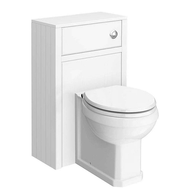 Chatsworth Black Marble Traditional White Vanity Unit + Toilet Package Standard Large Image