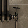 Chatsworth Black Nickel Angled Art Deco Radiator Valves