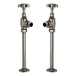 Chatsworth Black Nickel Angled Art Deco Radiator Valves