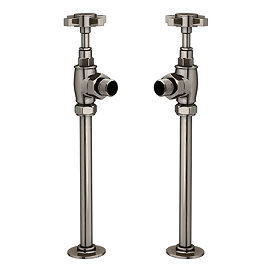 Chatsworth Black Nickel Angled Art Deco Radiator Valves