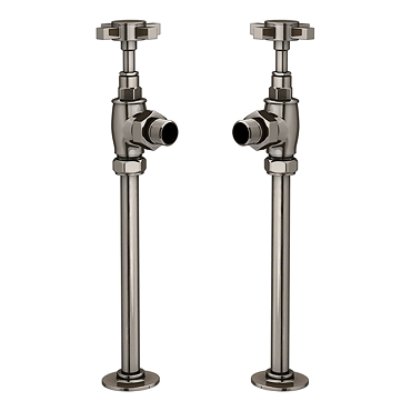 Chatsworth Black Nickel Angled Art Deco Radiator Valves