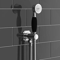 Chatsworth Black Traditional Outlet Elbow with Parking Bracket, Flex & Handset Large Image