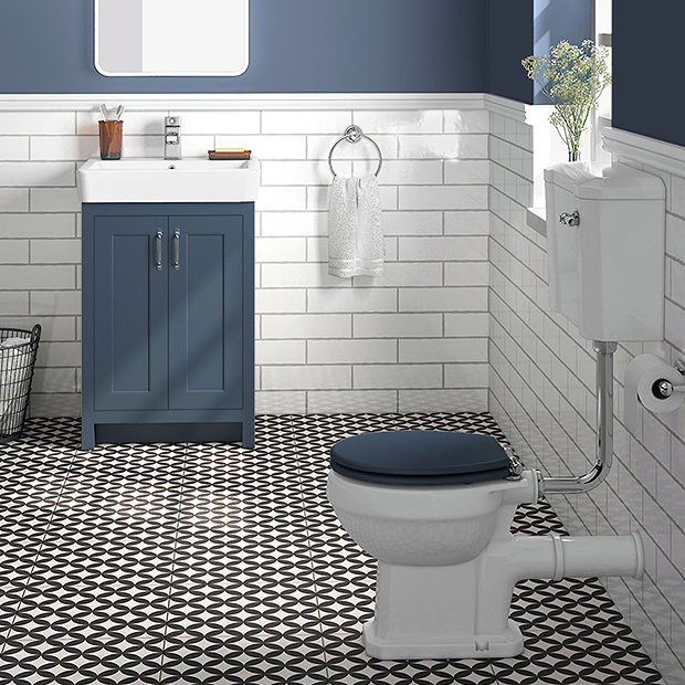 Chatsworth Blue 4Piece Low Level Bathroom Suite Victorian Plumbing UK