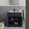 Chatsworth Blue 810mm Vanity with White Marble Basin Top