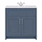 Chatsworth Blue 810mm Vanity with White Marble Basin Top  Profile Large Image