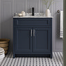 Chatsworth Blue 810mm Vanity with White Marble Basin Top