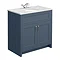 Chatsworth Blue 810mm Vanity with White Marble Basin Top Large Image