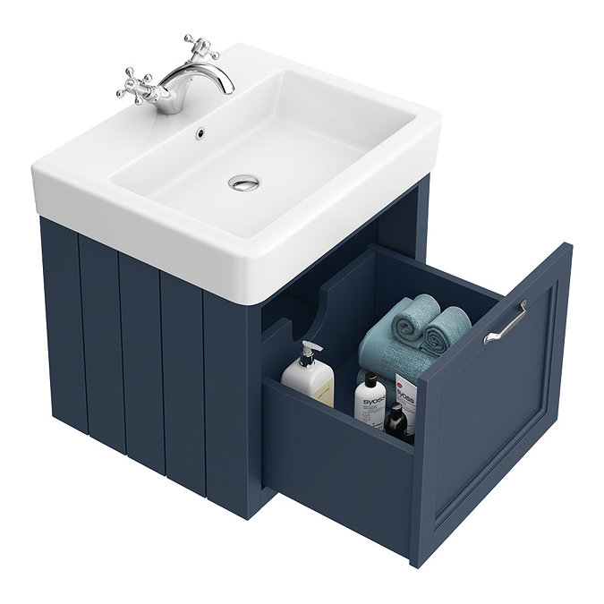 Chatsworth Blue Cloakroom Suite (Wall Hung Vanity Unit + Close Coupled Toilet)  additional Large Ima