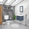 Chatsworth Blue Cloakroom Suite (Wall Hung Vanity Unit + Close Coupled Toilet) Large Image