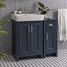 Chatsworth Blue Cupboard Unit 300mm Wide x 435mm Deep with Brushed Brass Handles