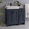 Chatsworth Blue Cupboard Unit 300mm Wide x 435mm Deep with Matt Black Handles