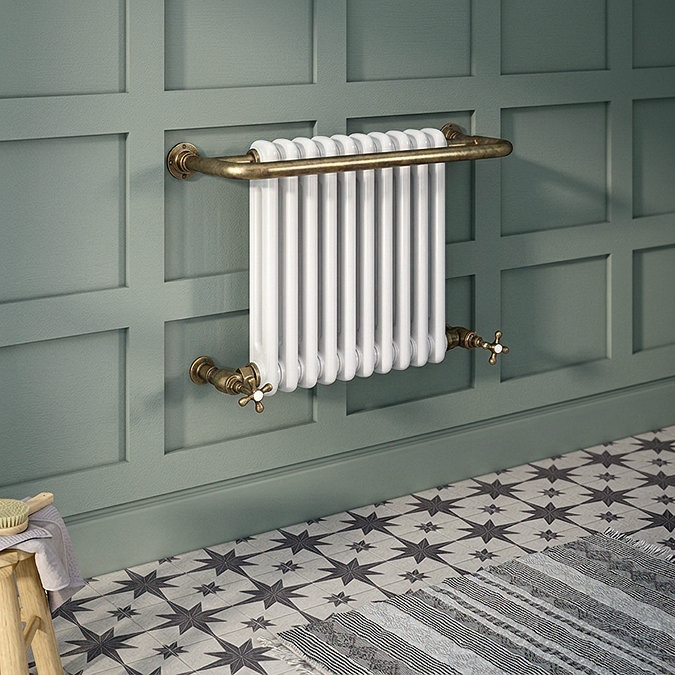 Chatsworth Bromley Traditional Wall Hung Towel Rail Radiator (742 x 492mm) – Antique Brass