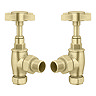 Chatsworth Brushed Brass Angled Art Deco Radiator Valves