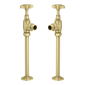 Chatsworth Brushed Brass Angled Art Deco Radiator Valves