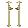 Chatsworth Traditional Angled Radiator Valves and Pipe Set - Brushed Brass