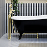 Chatsworth Brushed Brass Roll Top Bath Waste with Fixed Height Bath Tap Standpipes