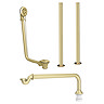 Chatsworth Brushed Brass Roll Top Bath Waste with Fixed Height Bath Tap Standpipes