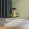 Chatsworth Brushed Brass Thermostatic Corner Radiator Valves - Energy Saving