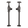 Chatsworth Gunmetal Grey Angled Art Deco Radiator Valves