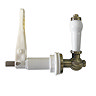Chatsworth Ceramic Cistern Lever White & Antique Brass