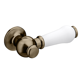 Chatsworth Ceramic Cistern Lever White & Antique Brass