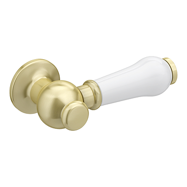 Chatsworth Ceramic Cistern Lever - White & Brushed Brass